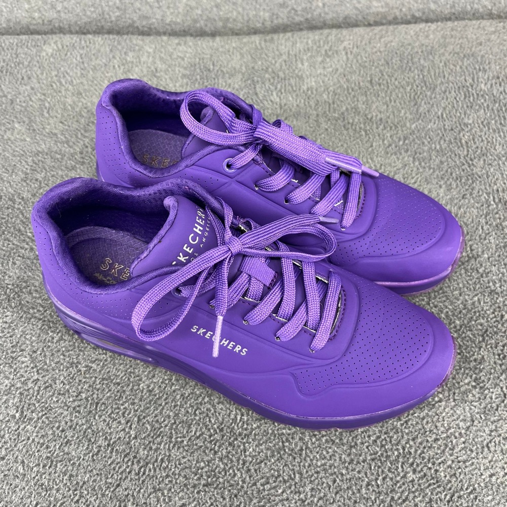 Skechers Uno Night Shades Womens 8 Purple Sneakers Air Cooled Memory Foam 73667 - Picture 2 of 13